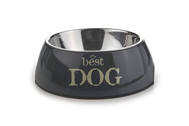Produktbild von Beeztees Melamin Futternapf Best Dog Grau 18 x 6,5 cm - 350 ml