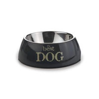 Produktbild von Beeztees Melamin Futternapf Rund Best Dog Grau 14 x 4,5 cm - 160 ml