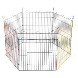 Beeztees Minifreigehege 6-teilig aus Metall für Kaninchen und Nagetiere bunt 105 x 58 cm – Bild 1 von 5