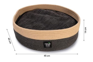 Beeztees Minus One Xana Katzenbett aus Baumwolle Grau-Braun 45x45x14 cm – Bild 1 von 13