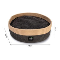 Produktbild von Beeztees Minus One Xana Katzenbett aus Baumwolle Grau-Braun 45x45x14 cm