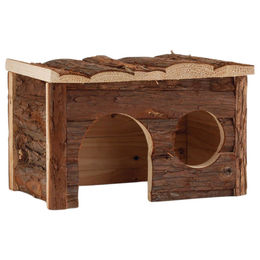Beeztees Nager Blockhütte Forest Royal Spielhaus aus Kiefernholz Braun 28x18x16 cm – Bild 1 von 2