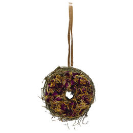 Beeztees Nagersnack Heudonut mit Rose und Ringelblume für Kaninchen und Nager 65 g - 65 g – Bild 1 von 7