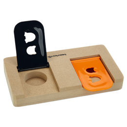 Beeztees Nanyo Hundespielzeug aus Holz als Intelligenzspielzeug snacksfüllbar 22x12x3 cm braun orange beige – Bild 1 von 6