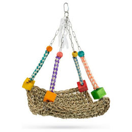 Beeztees Nykie Geflochtenes Grasspielzeug für Papageien in Braun und Bunt 30x30x27 cm – Bild 1 von 4