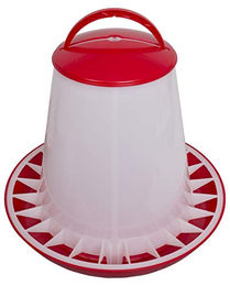 Beeztees OLBA Futtersilo für Hühner aus Kunststoff mit Deckel rot/transparent 10 kg - 10 kg – Bild 1 von 2