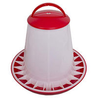 Produktbild von Beeztees OLBA Futtersilo für Hühner aus Kunststoff mit Deckel rot/transparent 10 kg - 10 kg