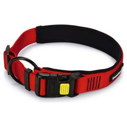 Beeztees Parinca Premium Hundehalsband aus Nylon in Rot mit Zugfunktion und wasserfester Eigenschaft - 25 mm – Bild 1 von 6