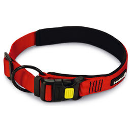 Beeztees Parinca Premium Hundehalsband aus Nylon rot mit Zugentlastung 55-60 cm x 3 cm wasserdicht – Bild 1 von 6