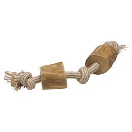 Beeztees Patries Kauspielzeug für Hunde aus Kaffeeholz und Baumwolle Größe M Beige - 35 cm – Bild 1 von 3