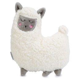 Beeztees Puppy Cuddle Toys Lama Plüschspielzeug mit Herzschlag Simulator für Welpen Grau-Weiß – Bild 1 von 6