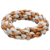 Produktbild von Beeztees Puppy Dental Seilring Mik Hundespielzeug für Welpen aus TPR und Baumwolle beige/braun