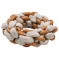 Produktbild von Beeztees Puppy Dental Seilring Mik Hundespielzeug für Welpen aus TPR und Baumwolle beige braun