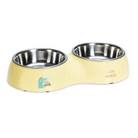 Produktbild von Beeztees Puppy Kroky Futternapf für Welpen aus Kunststoff und Edelstahl Gelb - 0,35 l