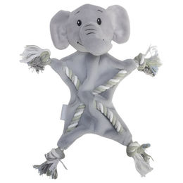 Produktbild von Beeztees Puppy Kuscheltier Elefant mit Seil für Welpen Grau 30x23 cm