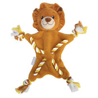 Produktbild von Beeztees Puppy Kuscheltier Löwe Plüschspielzeug für Welpen zur Zahnpflege Braun Gelb