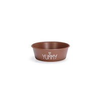 Produktbild von Beeztees Puppy Snoes Futternapf für Welpen aus Edelstahl in Orange Braun 13x13x4 cm