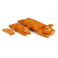 Produktbild von Beeztees Quietschspielzeug Schwein aus Latex in Orange 12,5 x 4,5 x 4,5 cm für Hunde