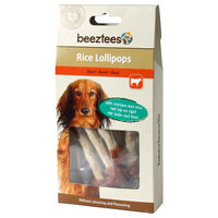 Produktbild von Beeztees Rice Lollipops Kausnack für Hunde mit Rind und Huhn ohne Farb- und Aromastoffe 70 g - 8 x 70 g