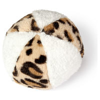 Produktbild von Beeztees Safari Ball Plüschspielzeug für Hunde Weiß Braun