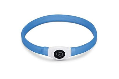 Produktbild von Beeztees Safety Gear Glowy Hundehalsband blau 65x2,5 cm