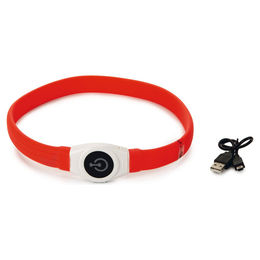 Beeztees Safety Gear Glowy Hundehalsband Rot mit USB und wasserdichter Funktion 65x2,5 cm - 1 Stk. – Bild 1 von 5