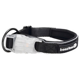 Beeztees Safety Gear Parinca Hundehalsband aus Nylon in Schwarz mit LED und wasserabweisender Funktion 30 - 35 cm – Bild 1 von 4