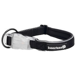 Beeztees Safety Gear Parinca Hundehalsband mit LED aus Nylon schwarz 35 - 40 cm – Bild 1 von 3