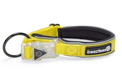 Beeztees Safety Gear Parinca Premium LED Hundehalsband aus Nylon gelb 30-35 x 2 cm – Bild 1 von 8