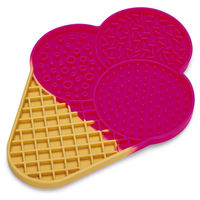 Produktbild von Beeztees Schleckmatte Eiscreme aus Silikon Rosa für Hunde und Welpen 21 x 15 cm