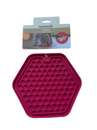 Beeztees Schleckmatte Hexagon aus Silikon für Hunde in Rosa/Pink – Bild 1 von 4