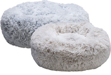 Beeztees Siba Orthopädisches Hundebett aus Plüsch Grau 70 x 70 x 25 cm – Bild 1 von 2