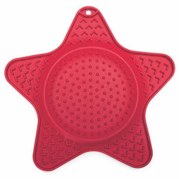 Beeztees Silikon Leckmatte Stern in Rot für Hunde und Katzen – Bild 1 von 4