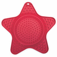 Produktbild von Beeztees Silikon Leckmatte Stern in Rot für Hunde und Katzen
