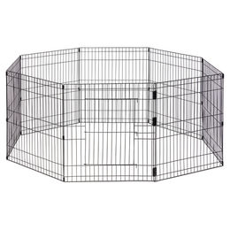 Beeztees Simi XL Laufstall für Kaninchen und Nager aus Metall mit Tür in Schwarz mit 155 cm Durchmesser – Bild 1 von 7