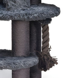 Produktbild von Beeztees Spielseil aus Baumwolle für Katzen Kratzbaum Kaleo Grau Schwarz