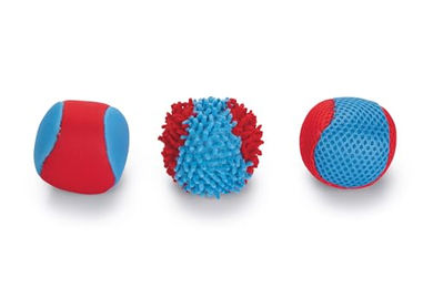 Beeztees Splashball Hundespielzeug aus Neopren blau rot 3 Stück – Bild 1 von 10