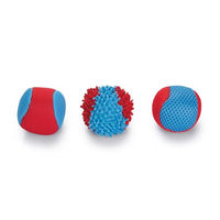 Produktbild von Beeztees Splashball Hundespielzeug aus Neopren blau rot 3 Stück