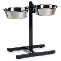 Produktbild von Beeztees Standard Doppelnapf für Hunde in Schwarz 25 cm - 2 x 25 cm