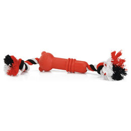 Beeztees Sumo Mini Fit Kauspielzeug für Welpen und kleine Hunde Rot aus Gummi mit Zahnpflegefunktion - 18 cm – Bild 1 von 4