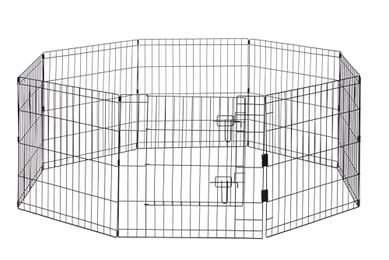 Beeztees Ted Welpen Laufstall Premium Schwarz mit Tür 8 Panel 60x60 cm Durchmesser 155 cm – Bild 1 von 7