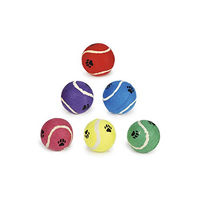 Produktbild von Beeztees Tennisball mit Pfotendruck aus Stoff für Hunde 10 cm bunt