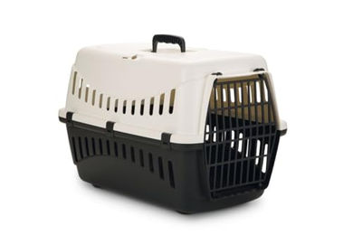 Beeztees Transportbox aus Kunststoff für kleine Hunde und Katzen in Schwarz 58x58x38cm – Bild 1 von 4