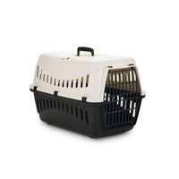 Produktbild von Beeztees Transportbox aus Kunststoff für kleine Hunde und Katzen in Schwarz 58x58x38cm