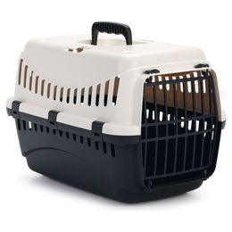Beeztees Transportbox Gypsy für Hunde aus Kunststoff in Creme/Anthrazit – Bild 1 von 2