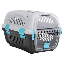 Beeztees Transportbox Rhino für Hunde Grau Blau aus Kunststoff – Bild 1 von 5