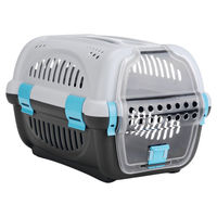 Produktbild von Beeztees Transportbox Rhino für Hunde Grau Blau aus Kunststoff