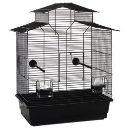 Beeztees Vogelkäfig Iza 2 Pagoda schwarz aus Metall 45 x 28 x 59,5 cm – Bild 1 von 3