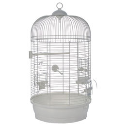 Beeztees Vogelkäfig Julia 3 rund weiß aus Metall 34 x 65,5 cm – Bild 1 von 3
