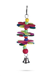 Beeztees Vogelspielzeug Tringle aus Holz mit Glocke bunt 25 cm für Papageien und Vögel - 25 cm – Bild 1 von 2